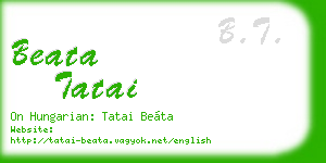 beata tatai business card